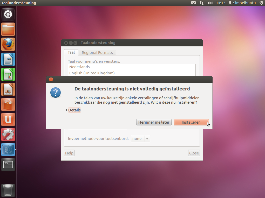 Taalpakketten installeren